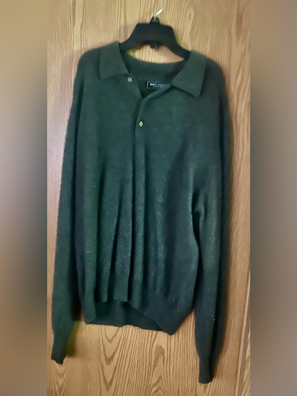 Grey long sleeve 100% pure Cashmere with collar